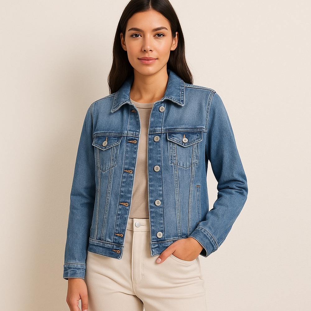 Hollister Classic Blue Denim Trucker Jacket Size Small